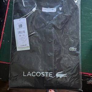 Lacoste women’s short sleeve slim fit size 46-14 European size black ribbed